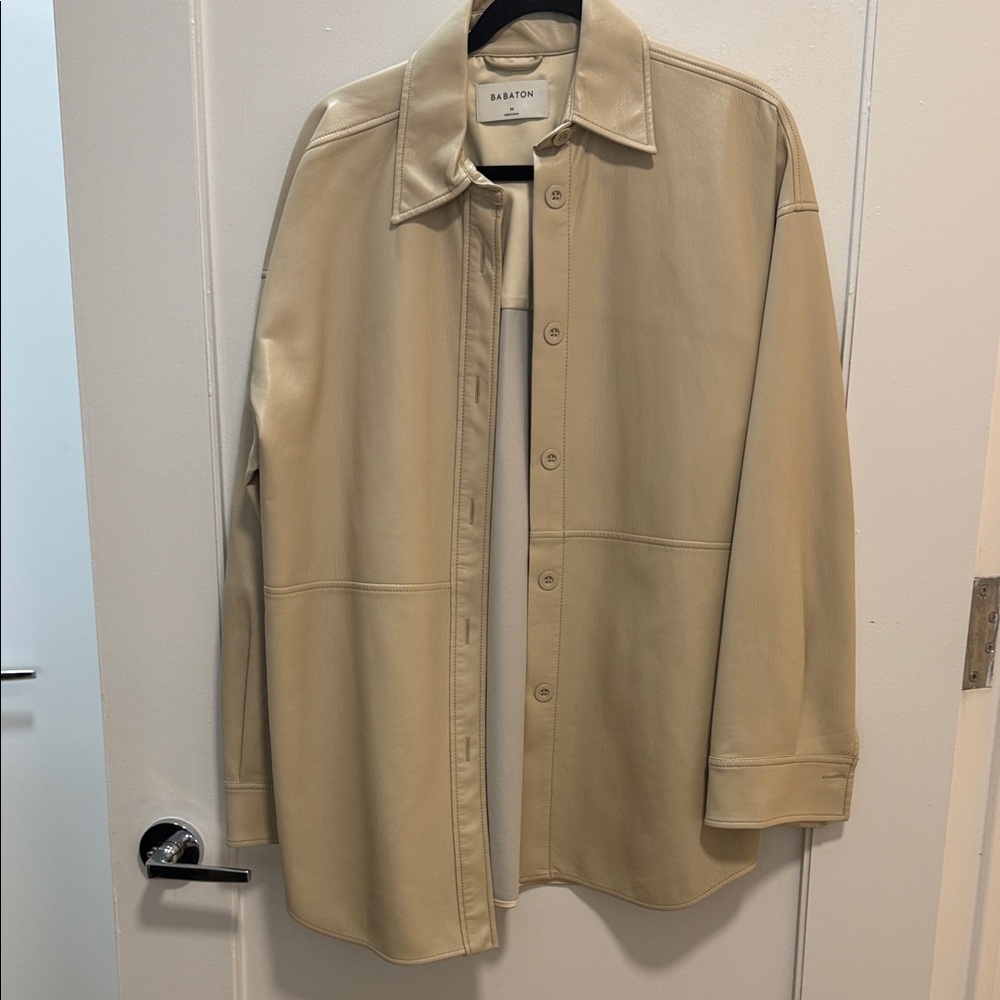 Babaton Cream Leather Like Jacket